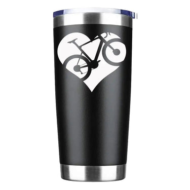 Heart Bike 20oz Tumbler Black